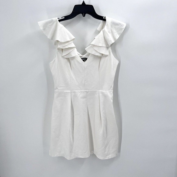 EXPRESS Ruffled Cut Out Back Mini Dress - Picture 3 of 8